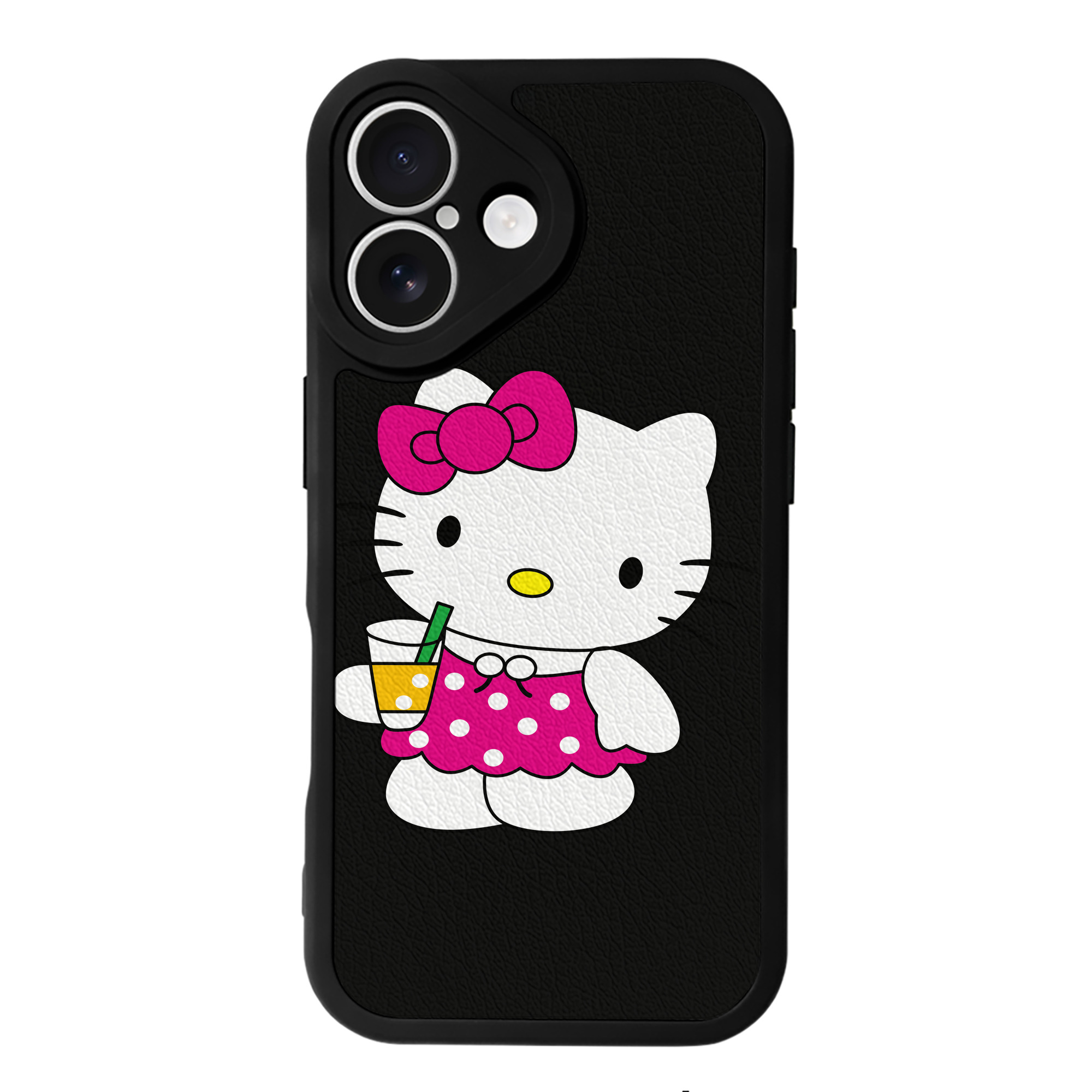 （画像用） Hello Kitty ハローキティ 【iPhone 16シリーズ対応】シリコンスマホケース（レザー調） 材質：シリコン